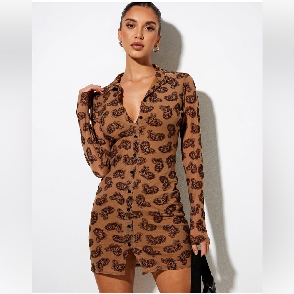 Motel 70s style paisley mini dress